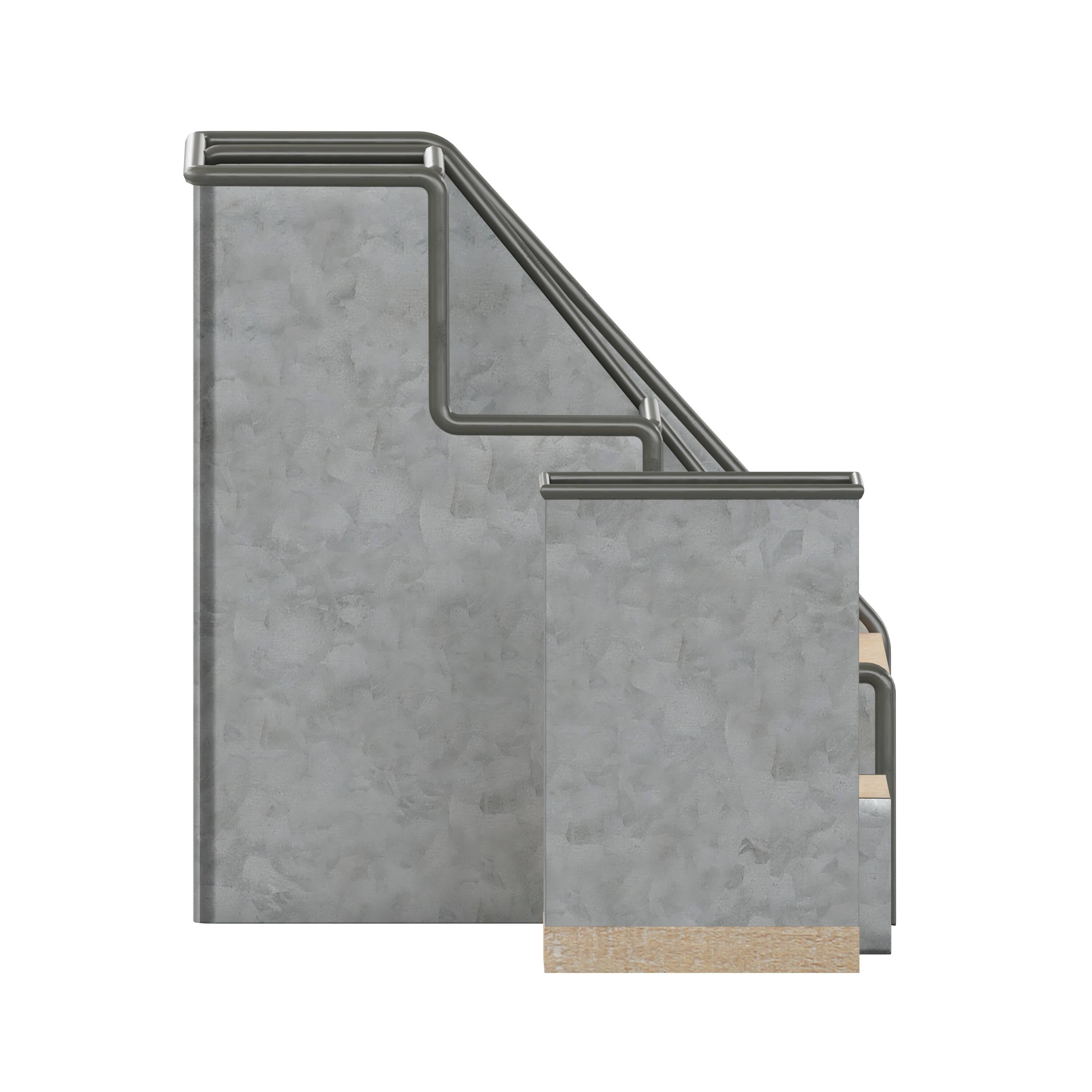 Alt View 8. Emma + Oliver - Nessa Three Piece Industrial Desk or Vanity Organizer Set with Foam Pads - Galvanized.