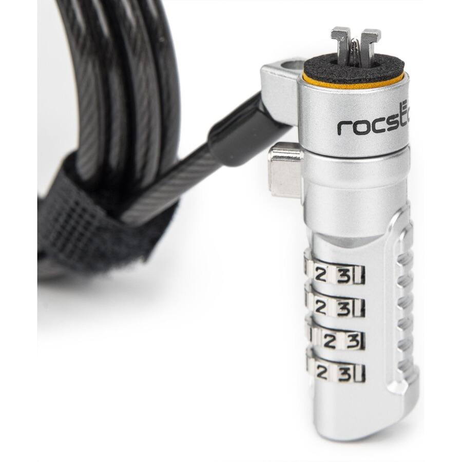 Alt View 6. Rocstor - Rocstor Rocbolt N19 Security Cable, 4-digit Combination Lock For Nano-Shaped Slots - Rocstor Rocbolt N19 series Slim.