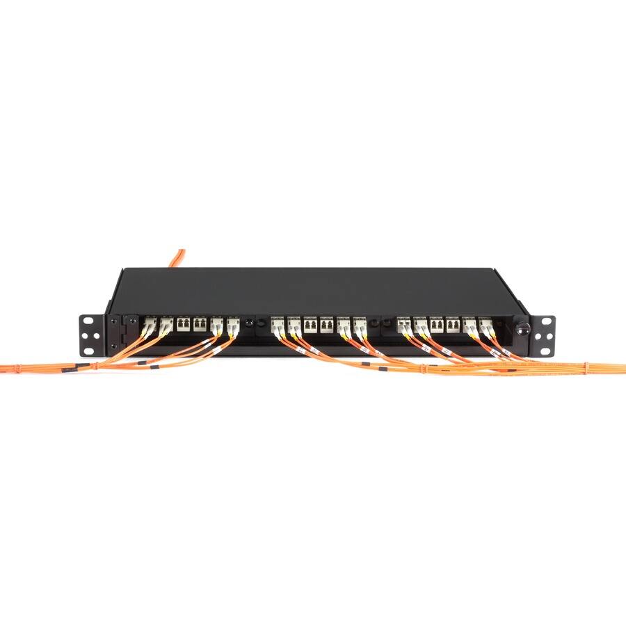 Alt View 3. Black Box Network Services - Rackmount Fiber Shelf, 1U, 3-Adapter Panel.