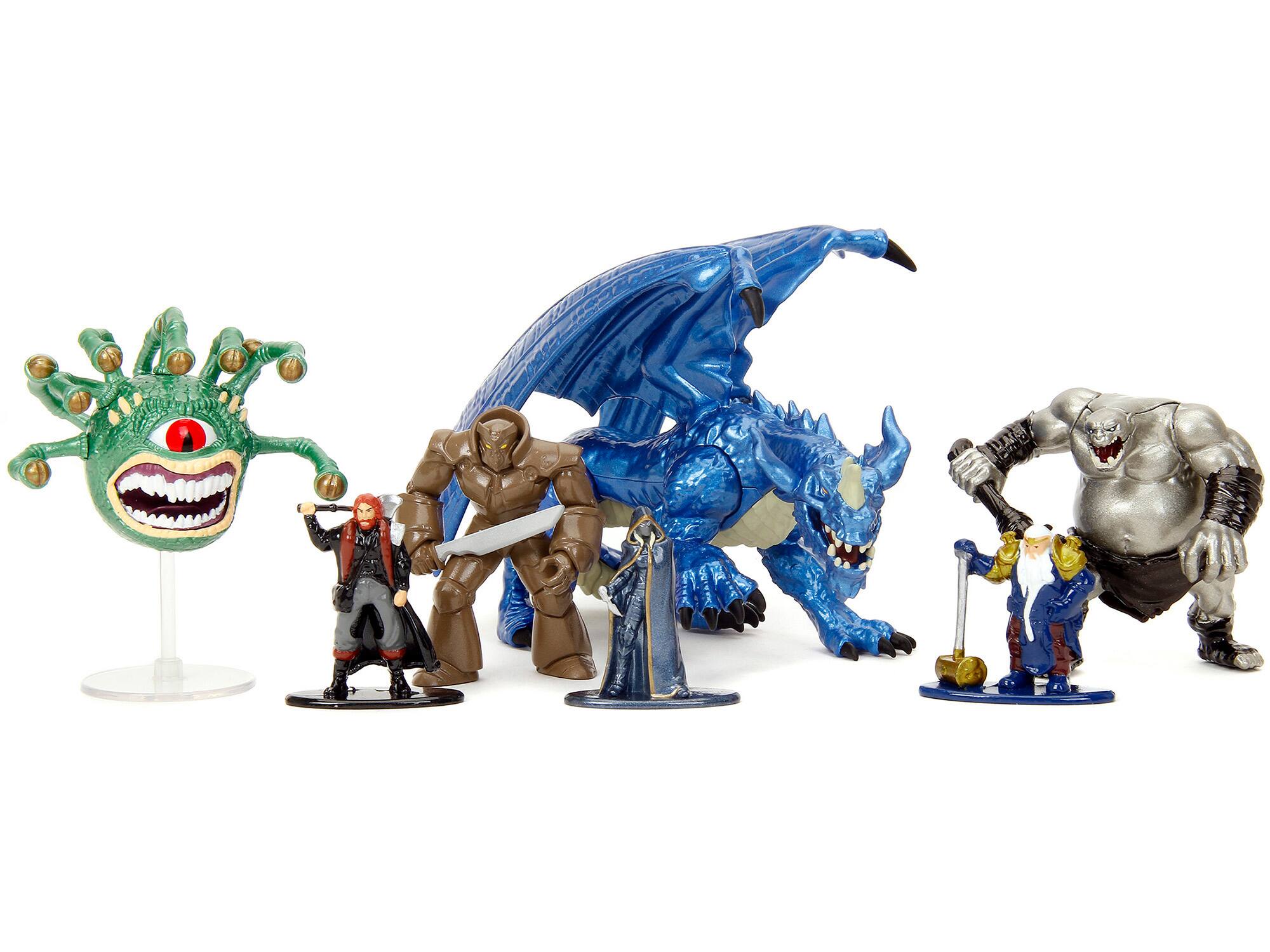 Left. Jada - "Dungeons and Dragons" Set of 7 Diecast Figures by Jada - Multicolor.