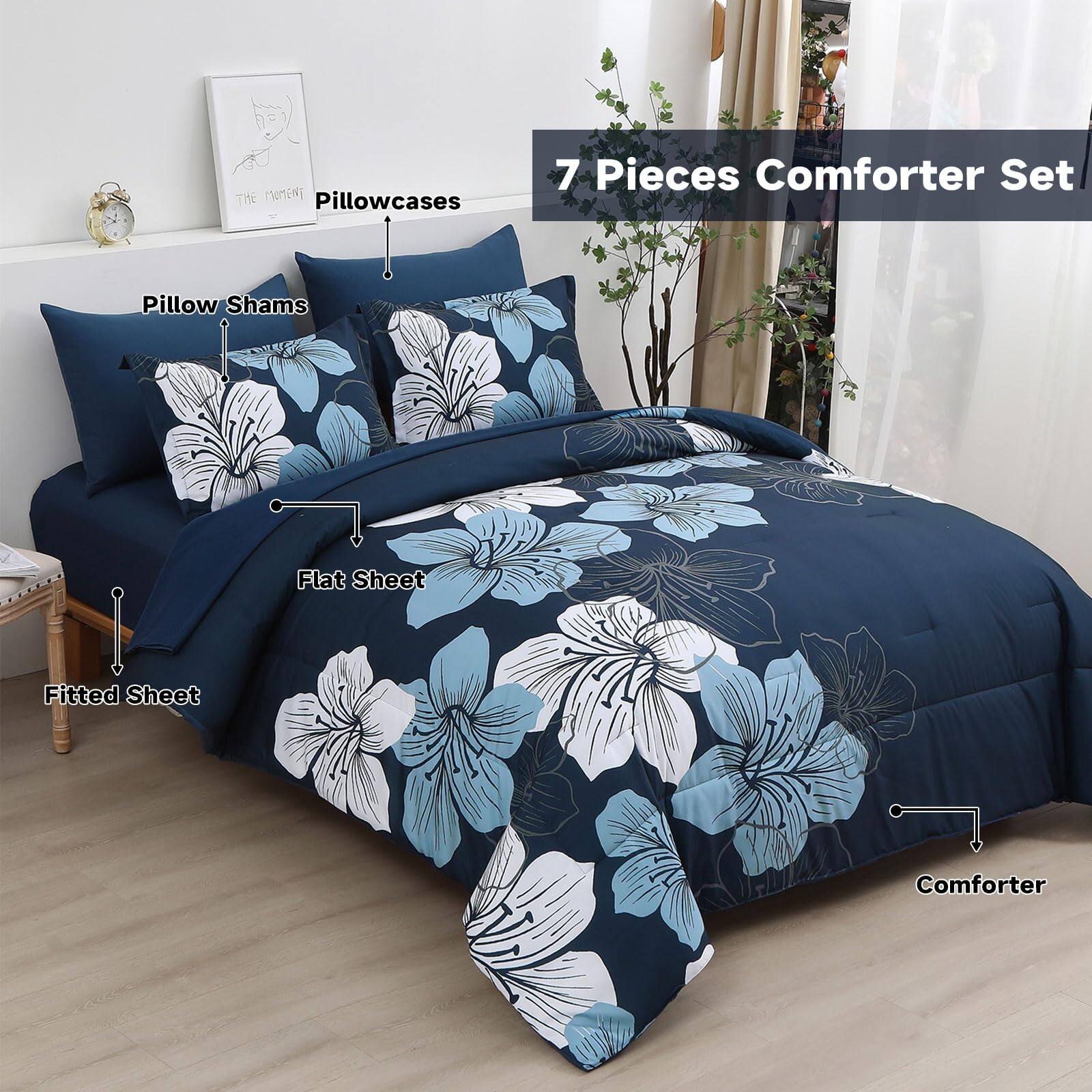 7 Pieces Comforter Set

- Pillowcases
- Pillow Shams
- Flat Sheet
- Fitted Sheet
- Comforter
