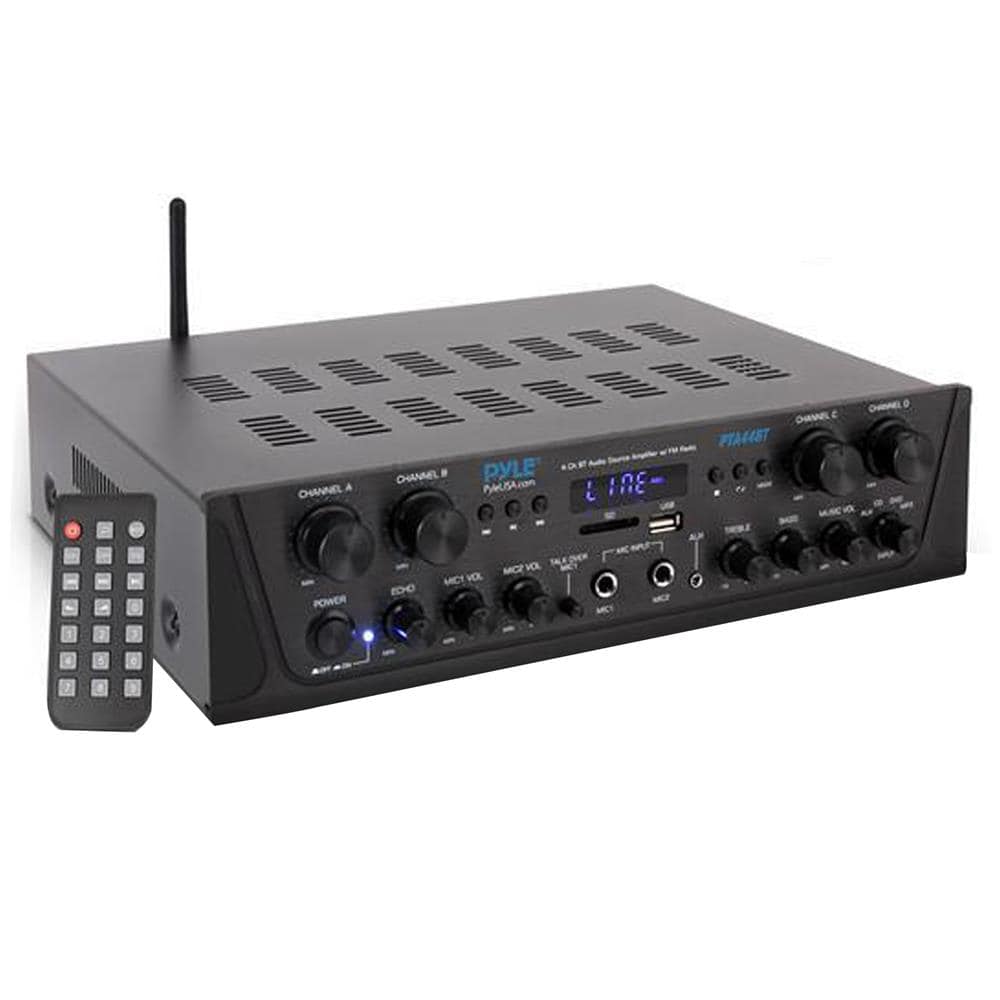 Pyle - Bluetooth Home Audio Source Amplifier - Black