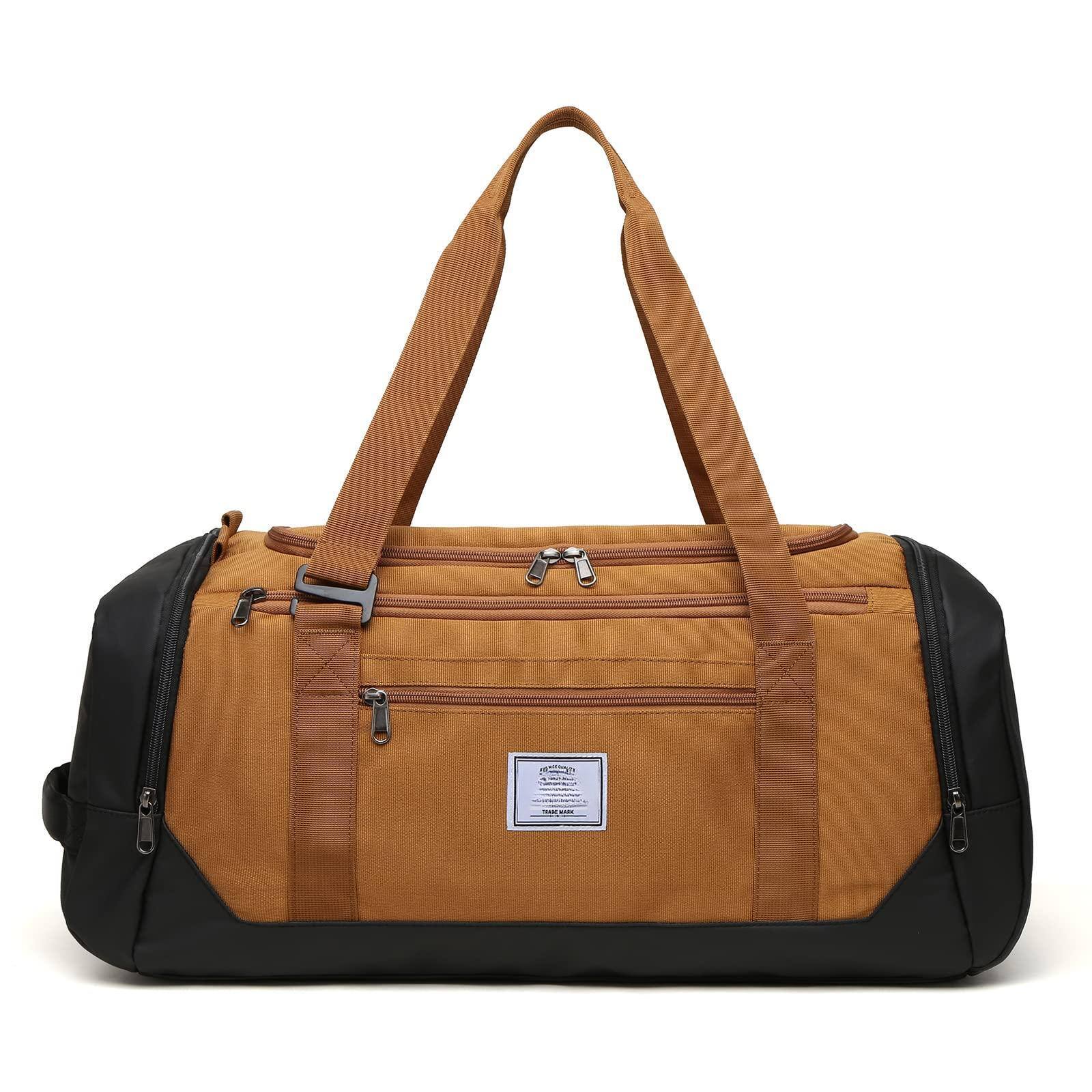 Alt View 5. Stamp n Camp - Travel Duffle Bag For Men 40l Medium Sports Gym With Wet Pocket   Shoes Compartment Weekender Overnight Backpack - Grey-40 L.