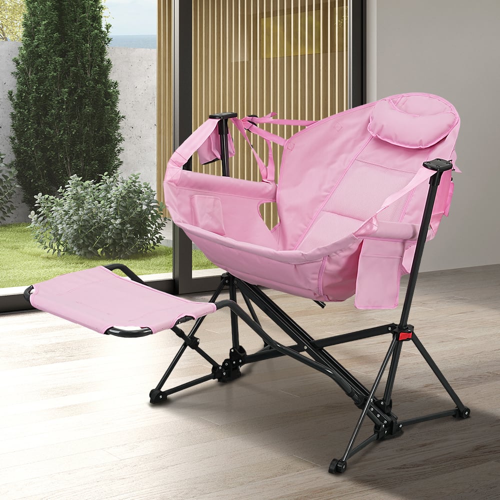 Front. Ainfox - Ainfox Hammock Camping Chair with Footrest - pink.