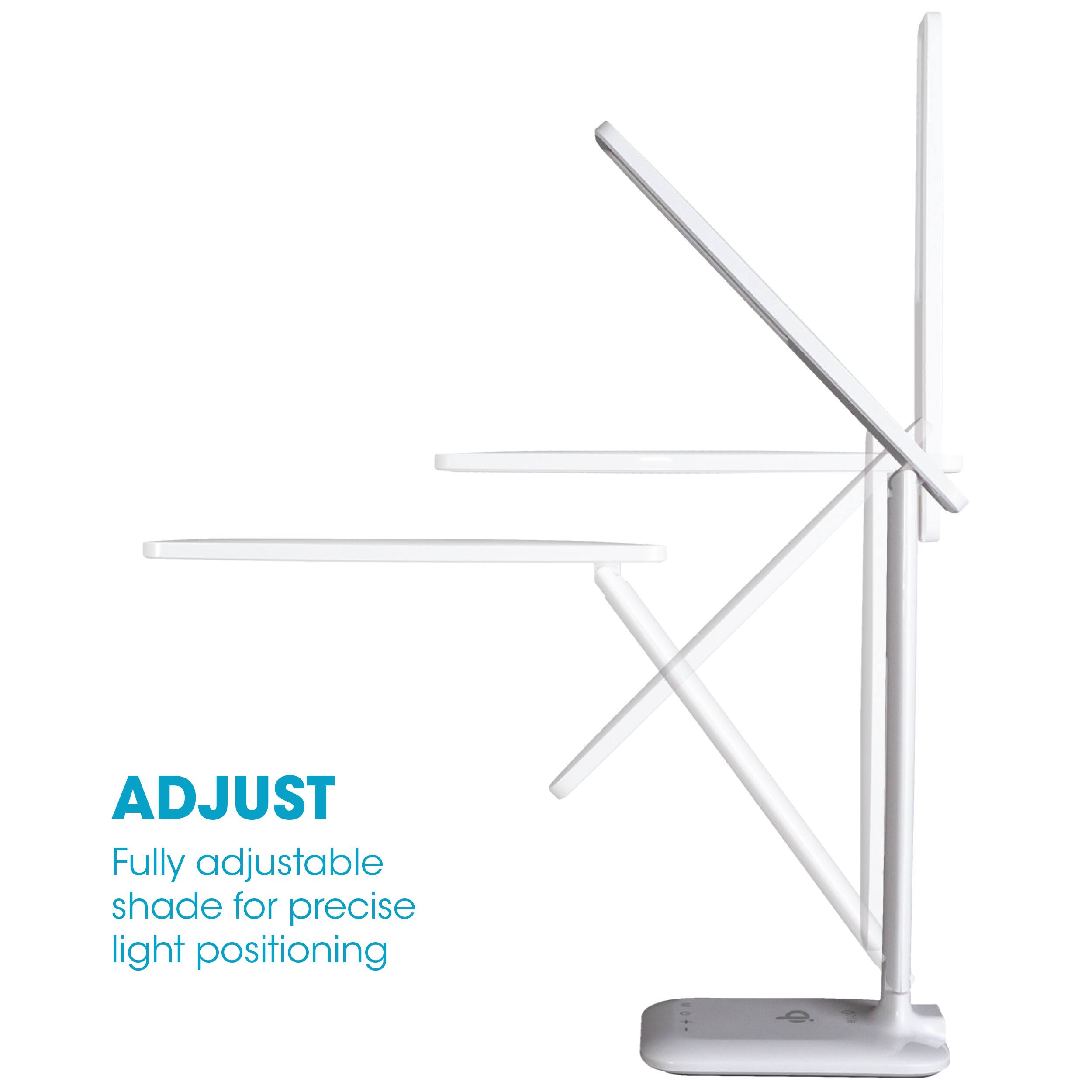 ADJUST: Fully adjustable shade for precise light positioning.
