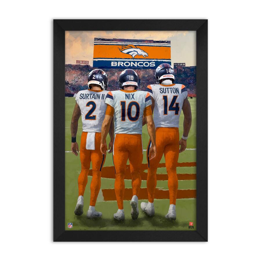 Sutton Graphics Sporticulture Pat Surtain II, Bo Nix & Courtland Sutton Framed Three ...