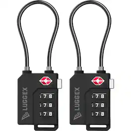 LUGGEX - TSA Locks for Luggage, 2 Luggage Locks, Suitcase Locks TSA Approved - Black