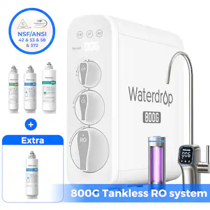 C WATER QUALITY
NSF/ANSI 42 & 53 & 58 & 372
CB CF RO TDS OUT 006 CB
Waterdrop G3
Waterdrop CF
Waterdrop RO
Waterdrop Extra
800G Tankless RO system