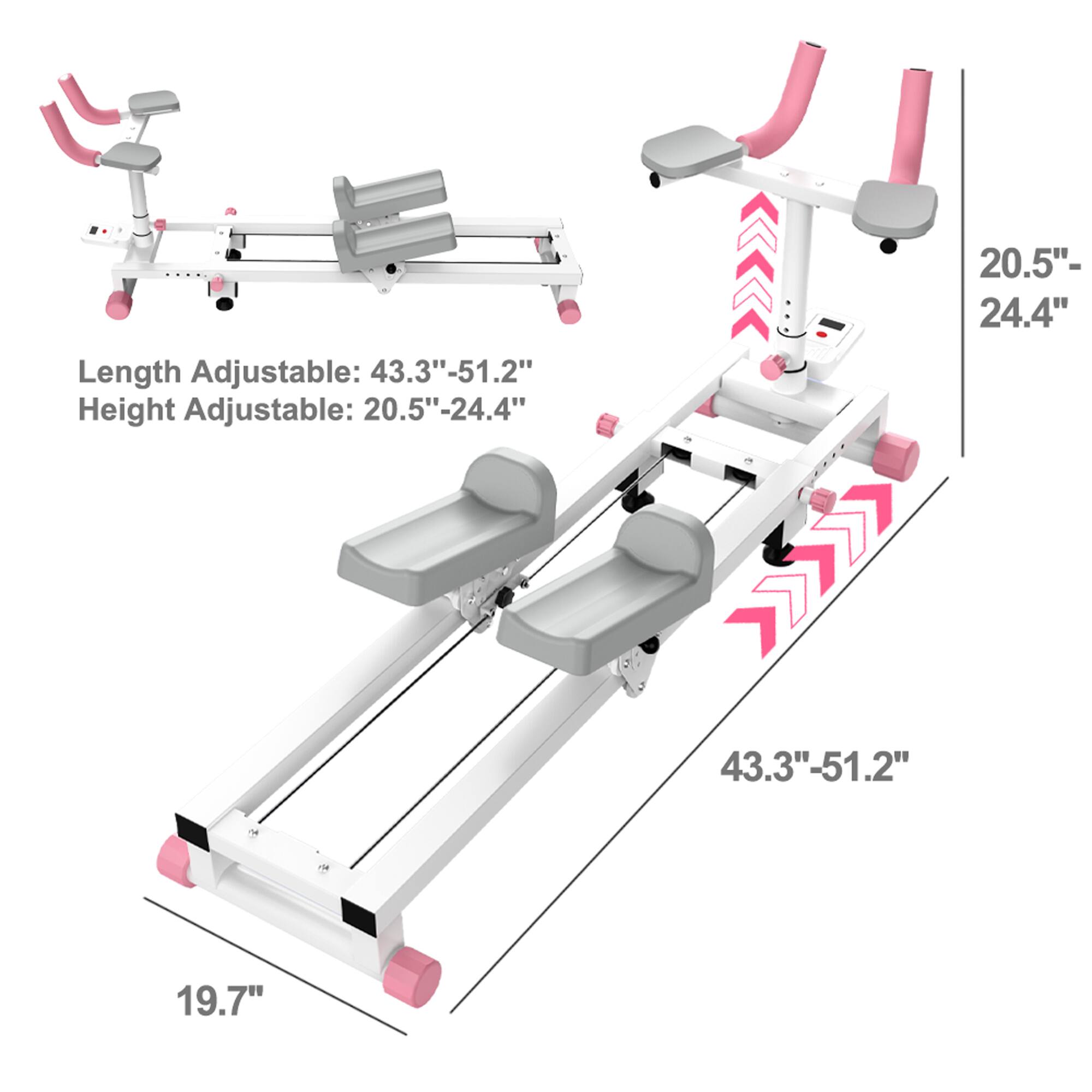 Length Adjustable: 43.3"-51.2"  
Height Adjustable: 20.5"-24.4"  
19.7"