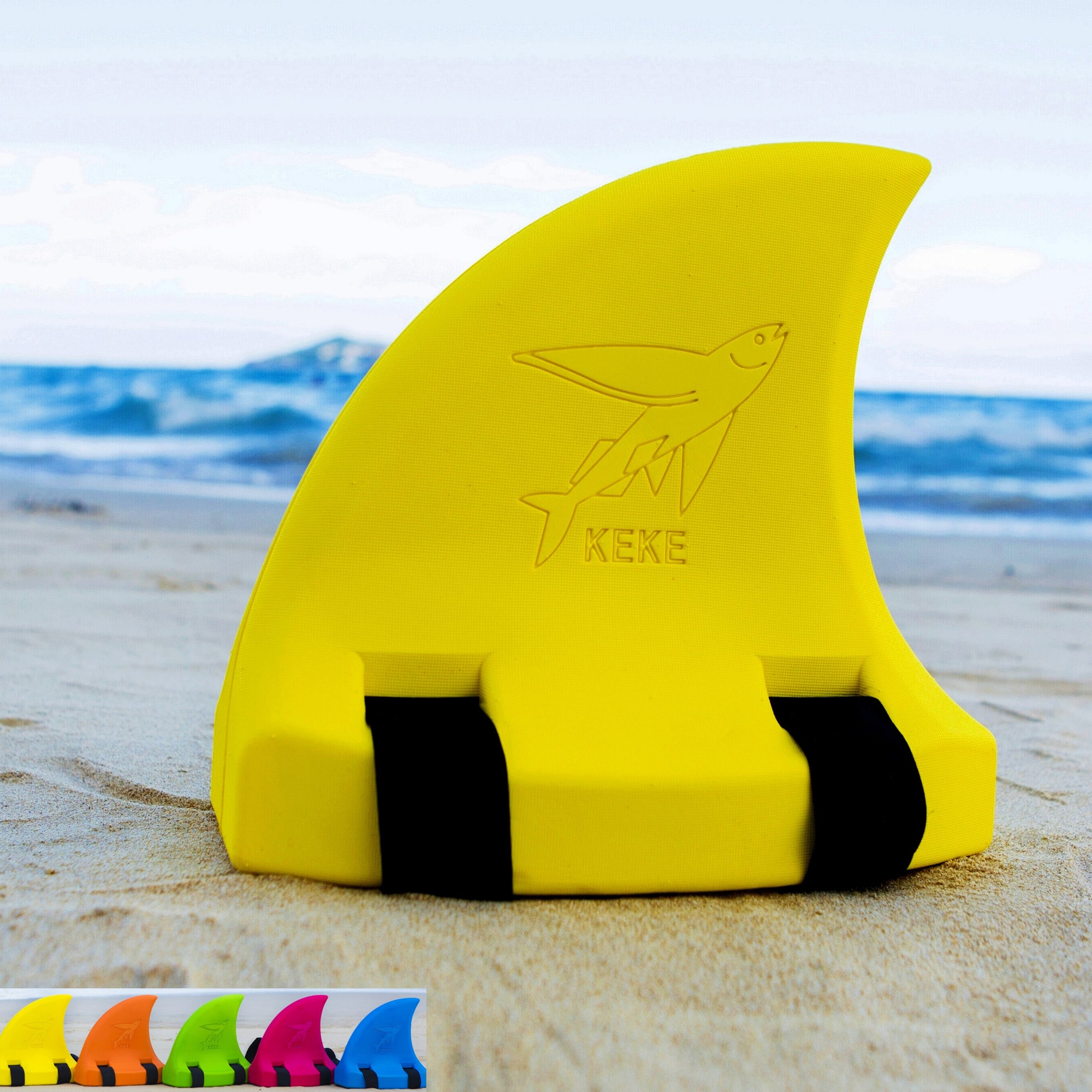 KEKE - Back Float Swim Trainer with Elastic Strap, Shark Fin Swim Float EVA Foam for Kids Children Toddler Pool Swimming Safety - Yellow price history on PriceWatchPro