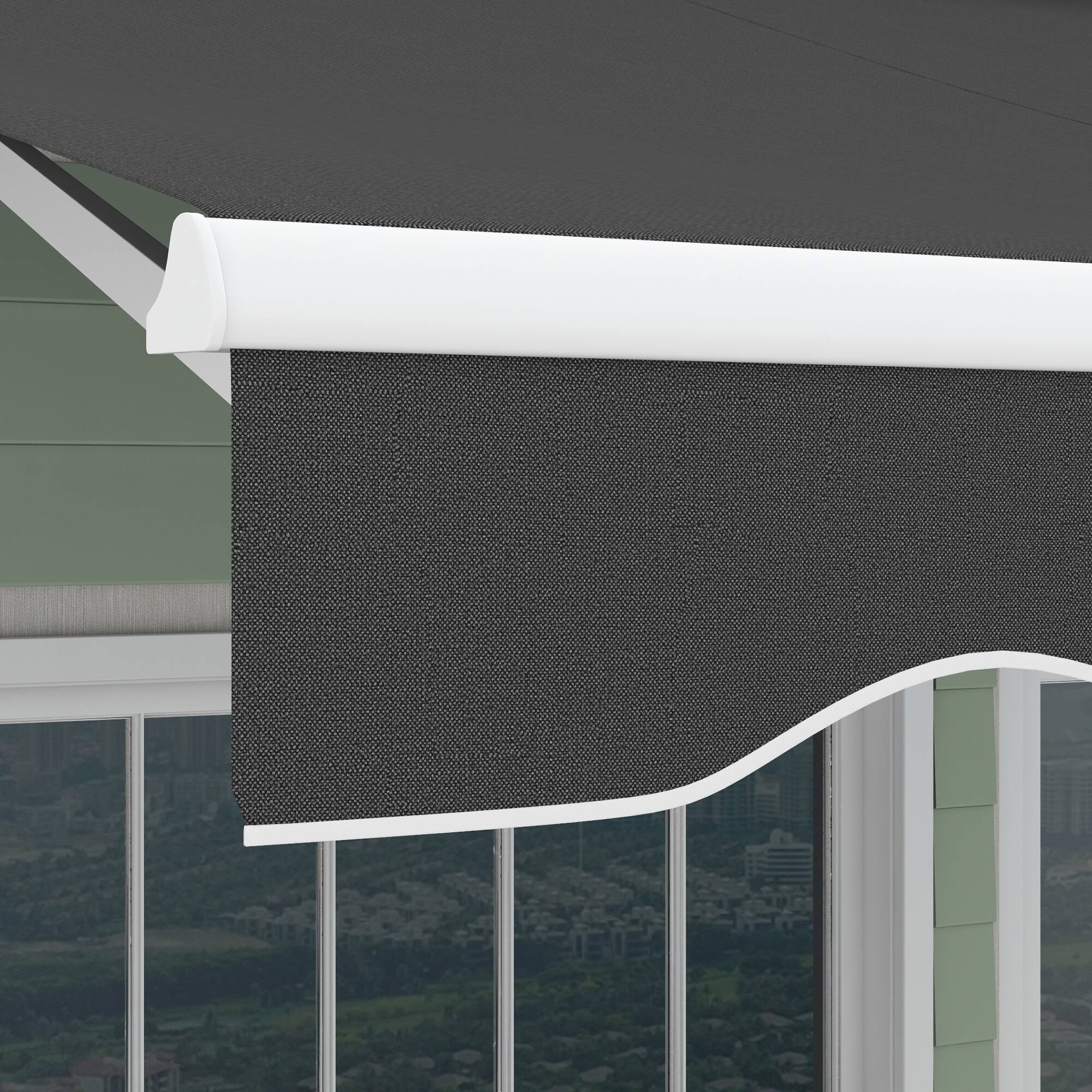 Alt View 7. Outsunny - x 10' Electric Retractable Awning Sunshade Shelter with Remote Controller - Dark Gray.