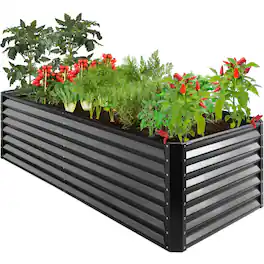 Best Choice Products - 8x4x2ft Outdoor Metal Raised Garden Bed for Vegetables Flowers Herbs - Gray