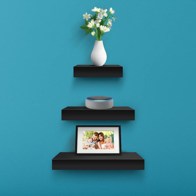 Alt View 1. Sorbus - Sorbus Wall Mount Corner Shelves, Square Hanging Wall Shelves Decoration, Perfect Trophy Display - Black.
