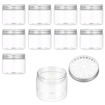 Front. Unique Bargains - Premium Empty Scent Beads Container, Refillable Spice Tin Hollow Lid, 10pcs 5.1oz - For Aromatherapy, Scent, Storage - Clear.