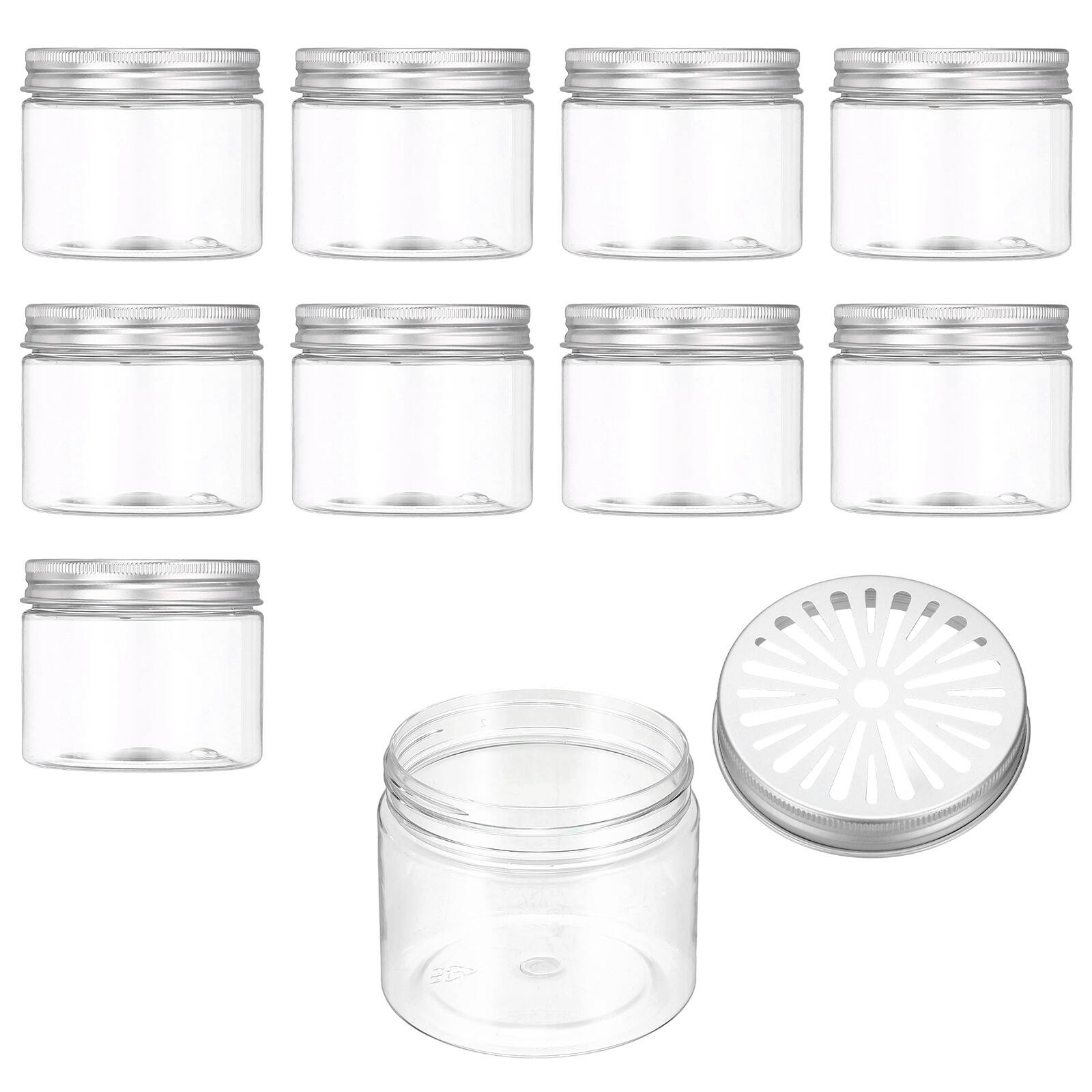 Front. Unique Bargains - Premium Empty Scent Beads Container, Refillable Spice Tin Hollow Lid, 10pcs 5.1oz - For Aromatherapy, Scent, Storage - Clear.