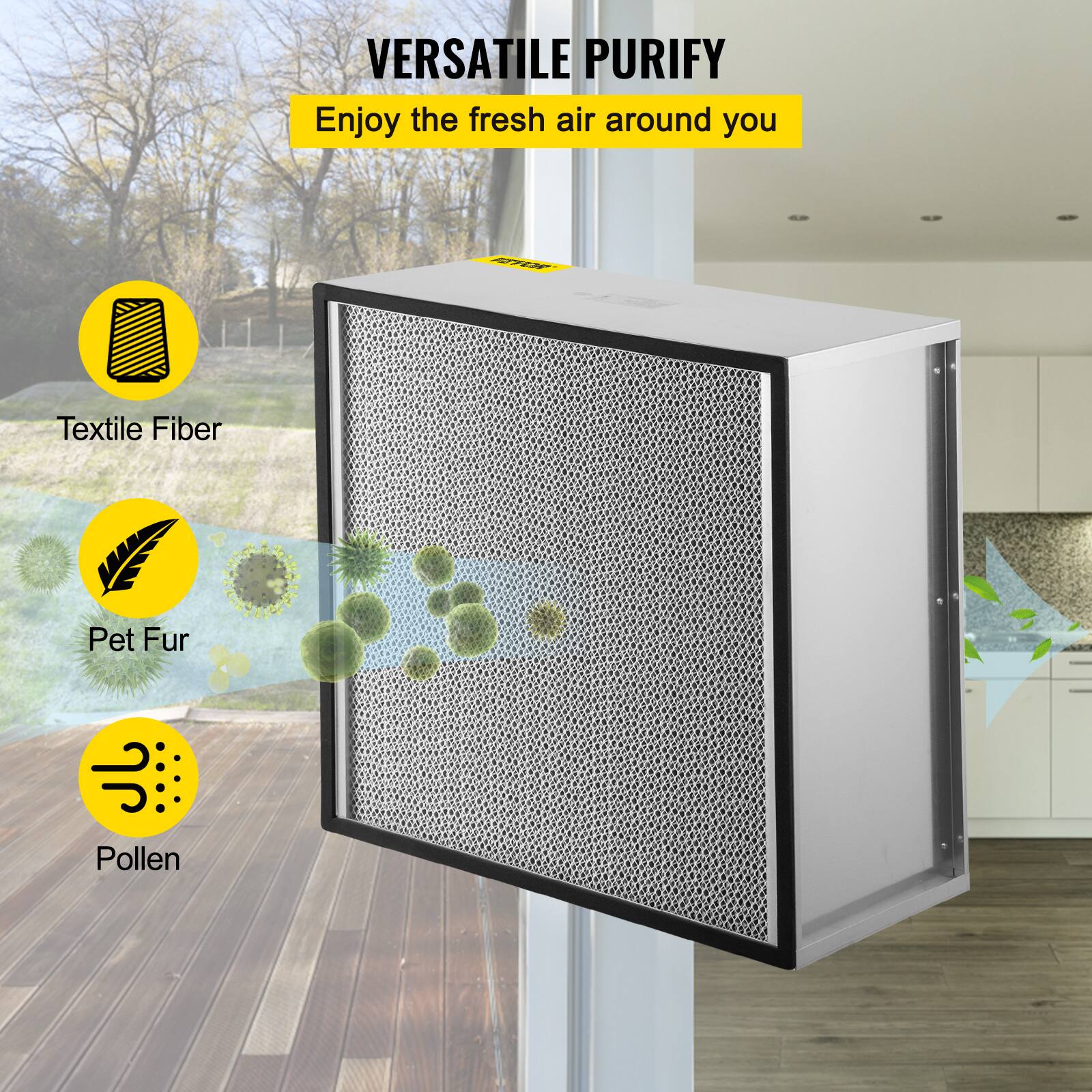 VERSATILE PURIFY  
Enjoy the fresh air around you  

Textile Fiber  
Pet Fur  
Pollen