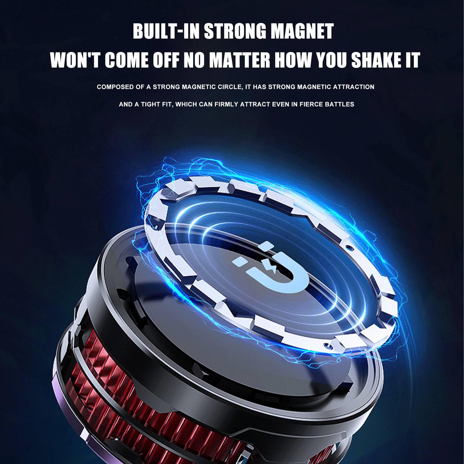 BUILT-IN STRONG MAGNET  
WON'T COME OFF NO MATTER HOW YOU SHAKE IT  

COMPOSED OF A STRONG MAGNETIC CIRCLE, IT HAS STRONG MAGNETIC ATTRACTION AND A TIGHT FIT, WHICH CAN FIRMLY ATTRACT EVEN IN FIERCE BATTLES