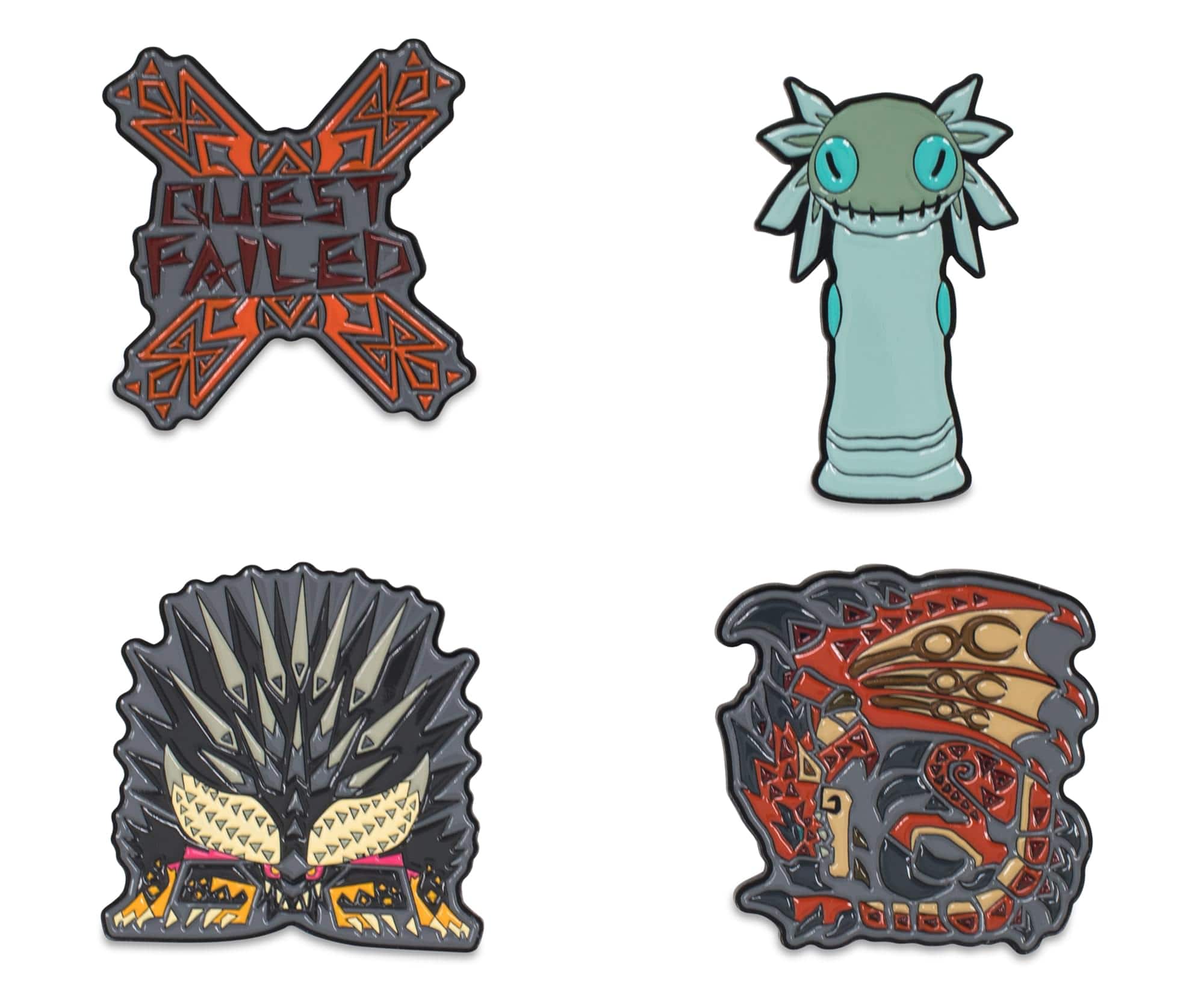 Monster Hunter: World Collectible Enamel Pins | Set of 4 | Toynk Exclusive - Blue