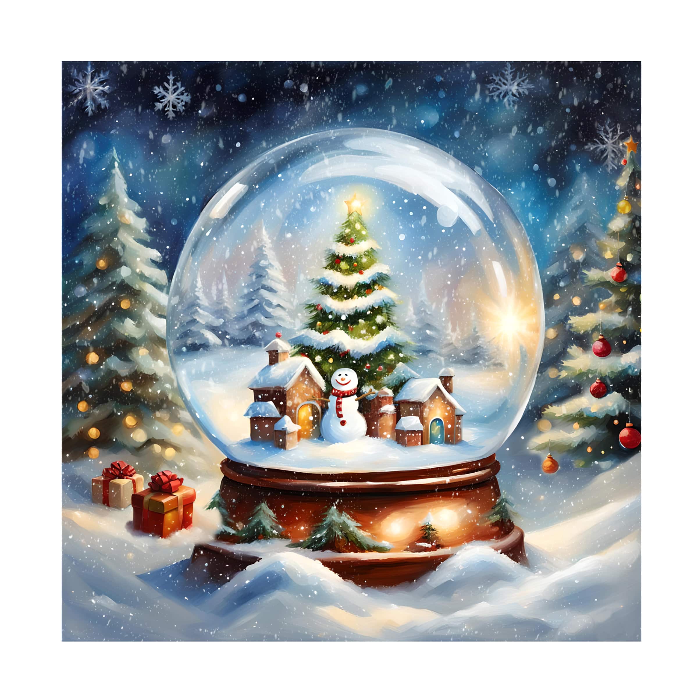 Trademark Fine Art - Tina Lavoie Christmas Morning Canvas Art - 35x35 - Multicolor