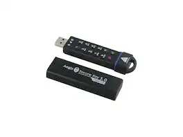 Apricorn - Aegis Secure Key 120GB FIPS 140-2 Level 3 USB 3.0 Flash Drive with PIN & 256bit AES Encryption - Black