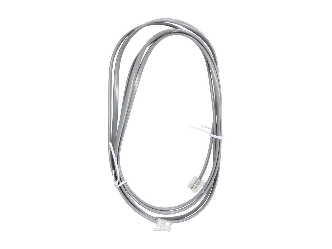Alt View 1. Cables to Go - C2G 02970 RJ11 Modular Telephone Cable, Silver (7 Feet, 2.13 Meters).