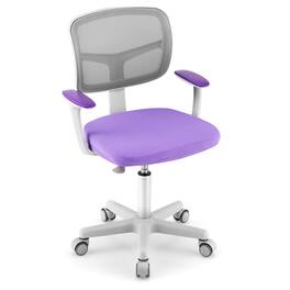 Gymax - Kids Desk Chair Adjustable Height Children Study Chair w/Auto Universal Casters - Purple