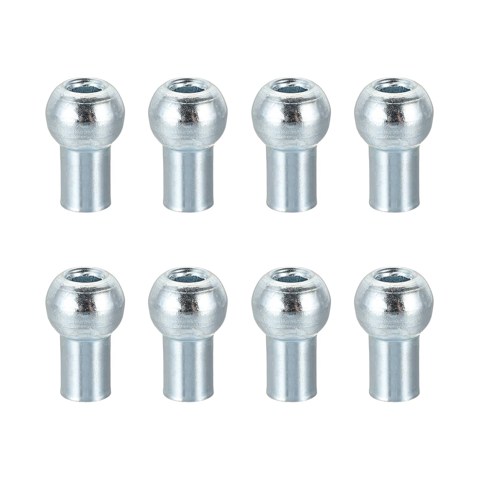Unique Bargains - 8pcs Gym Wire Rope Sphere Stopper, Cable Ball Stopper for 5mm Cable Gym Machine Replacement End - Silver
