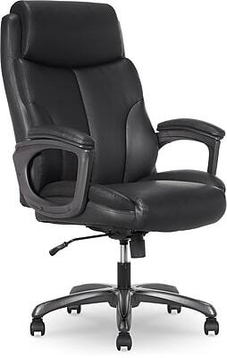 Front. Thomasville Furniture - Danvers Ergonomic Polyurethane Big & Tall Chair, 400 lb. Capacity, Black (52403-BLK) - Black.
