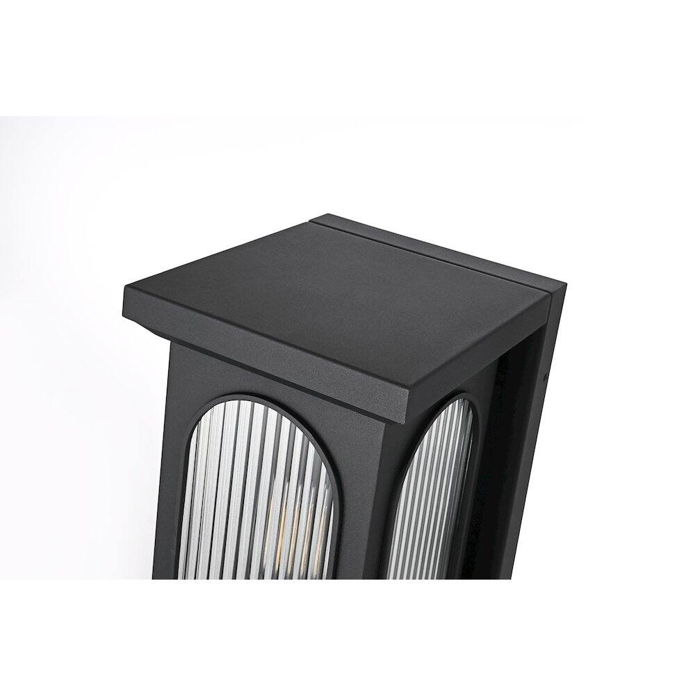 Alt View 3. Elegant Lighting - Sevyn 9 Inch Outdoor Wall Sconce In Black - Black.