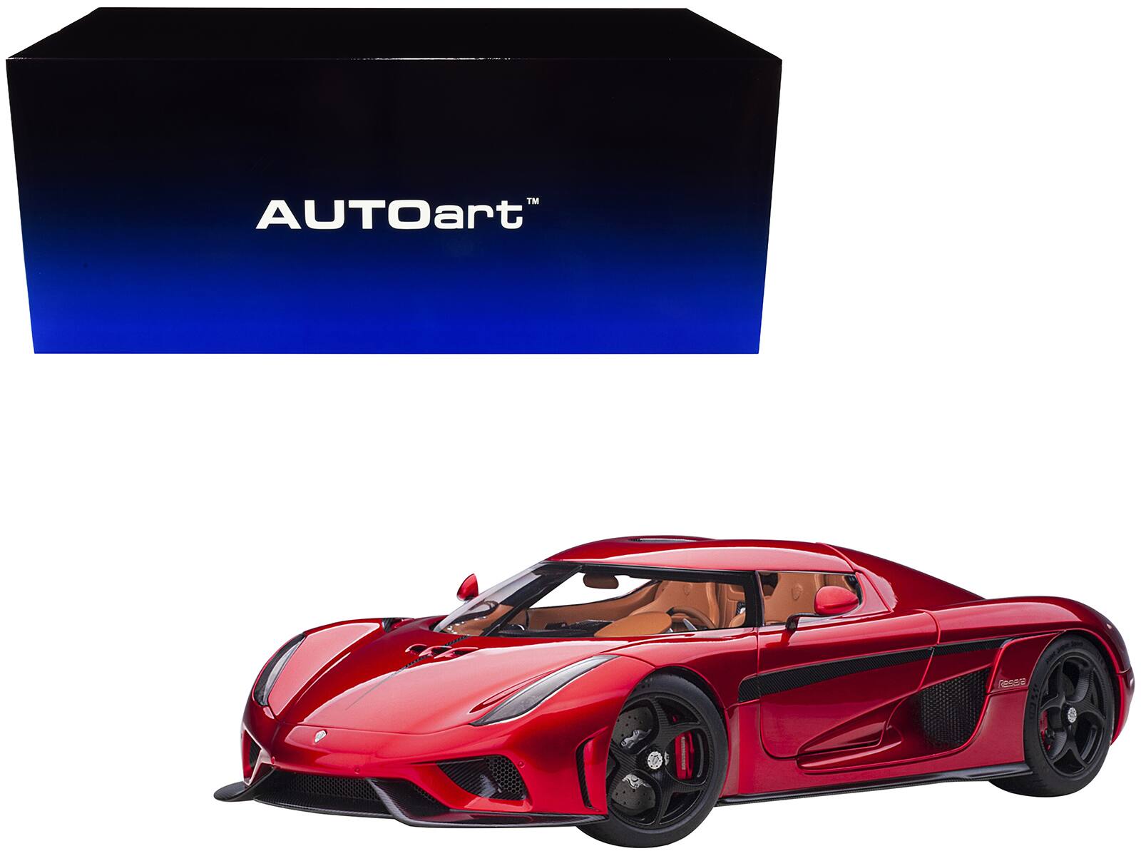 Front. Autoart - Koenigsegg Regera Candy Red 1/18 Model Car by Autoart - Candy Red .