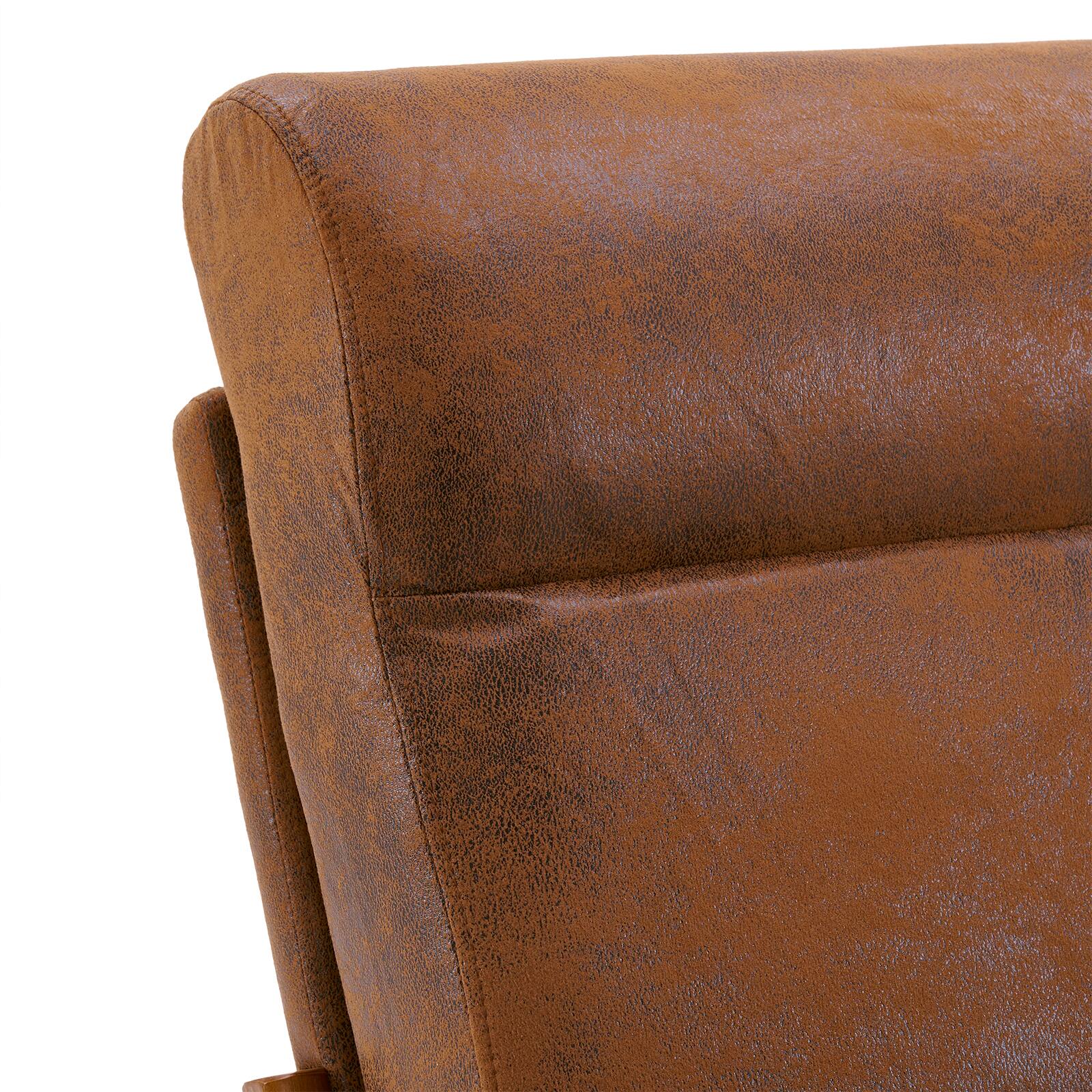 Alt View 8. SlickBlue - Armrest & Backrest Indoor Leisure Chair Comfortable Upholstered Lounge Chair for Home - Brown.