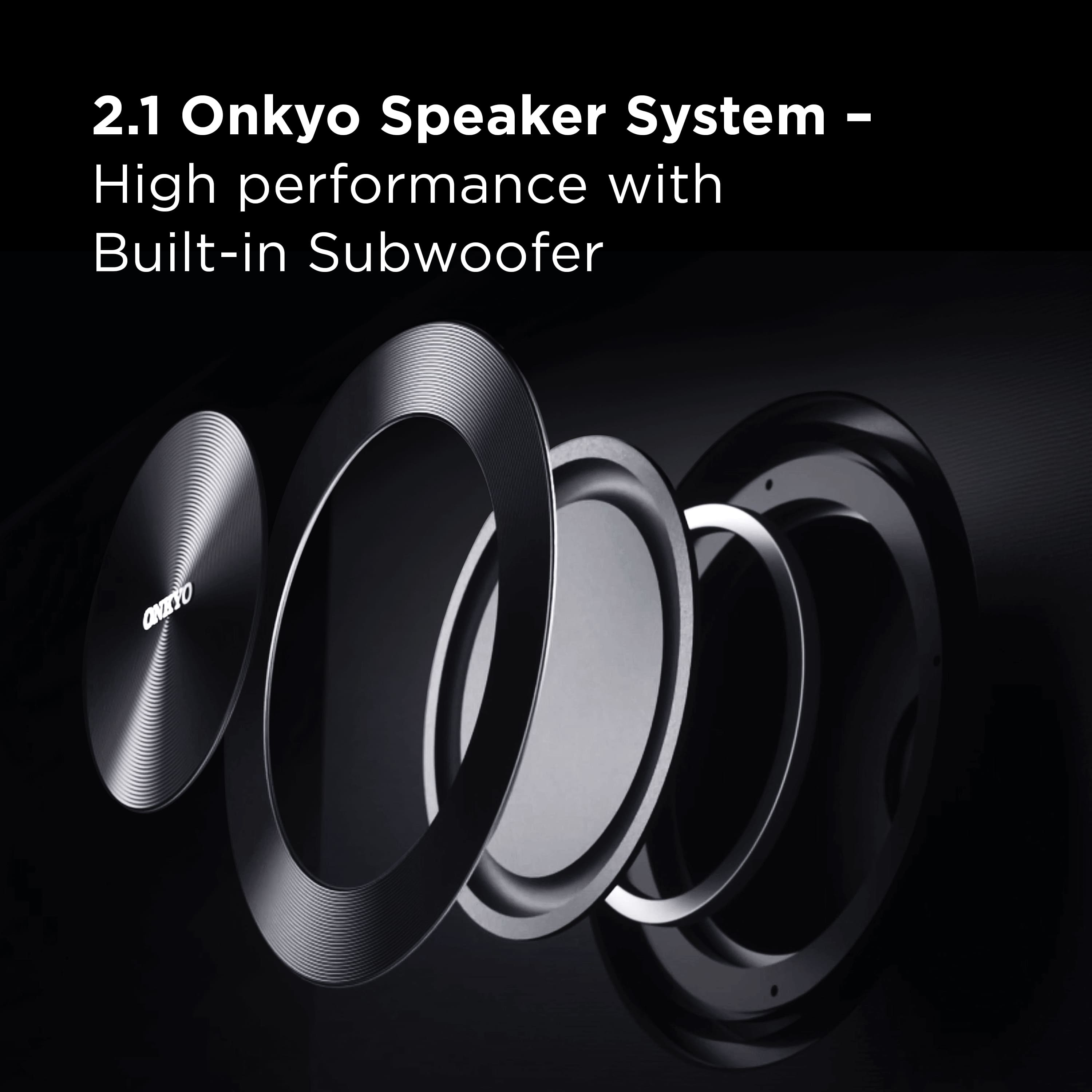 2.1 Onkyo Speaker System - High performance with Built-in Subwoofer