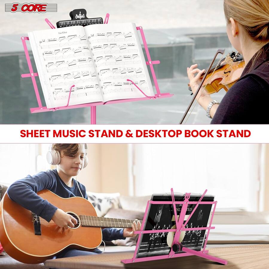 Note Pages On A Stand 5 CORE Music Stand Adjustable Desktop Book Stands Portable Sheet Holder ...