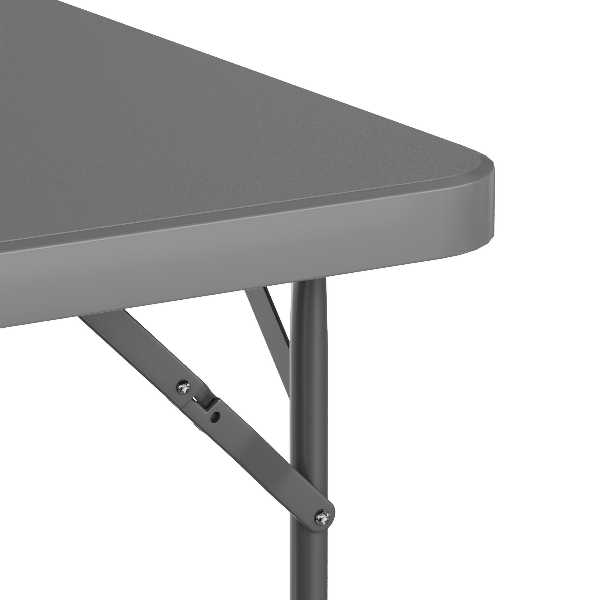Alt View 2. Vecelo - Folding Card Table– Portable HDPE Folding Table with Metal Frame for Indoor & Outdoor Use - Grey.