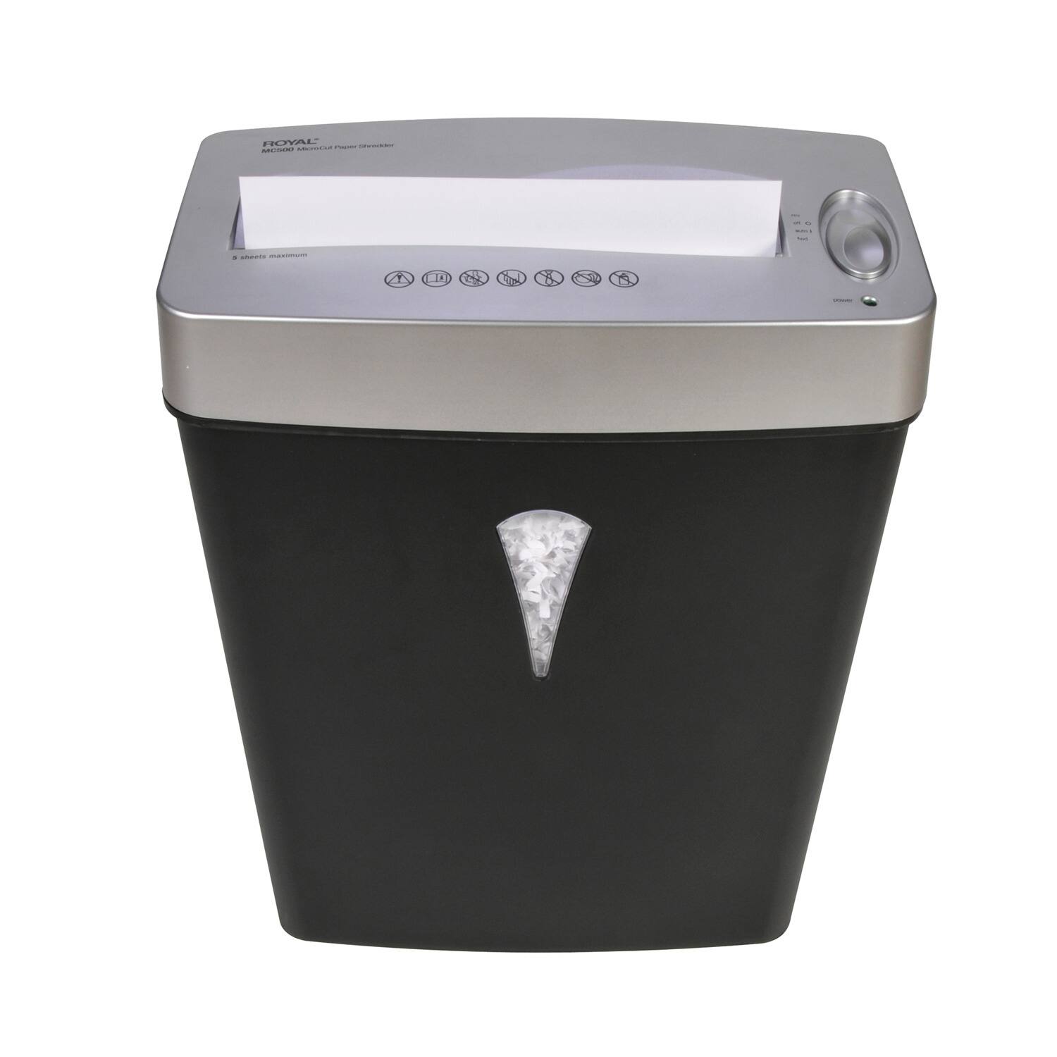 Alt View 2. Royal - MC500 5-Sheet Microcut Shredder with Basket - Black.