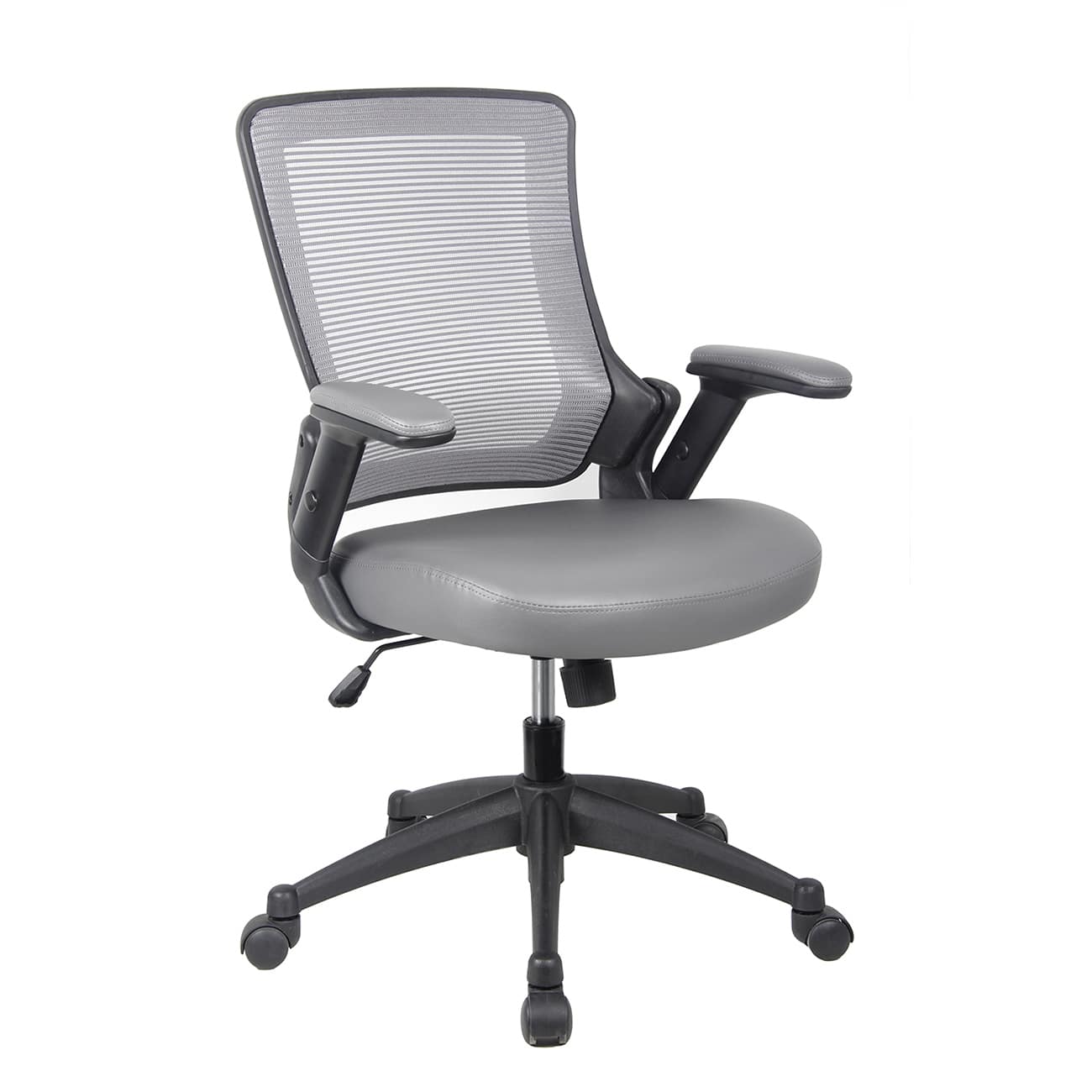 Spaco - Mid-Back Mesh Task Executive Office Chair with Height Adjustable Arms, for Home Office - Gray