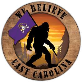 Fan Creations - ECU Pirates 12'' We Believe Bigfoot Circle Sign - Multicolor