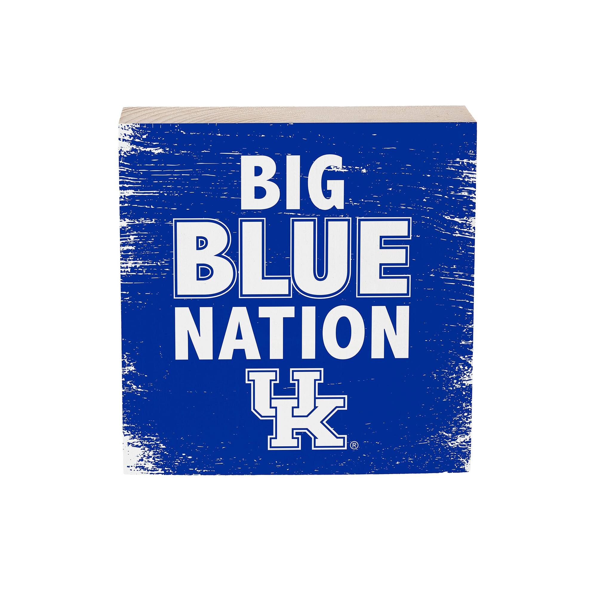 Kentucky Wildcats 6" Square Fan Chant Wood Block Shelf Sign