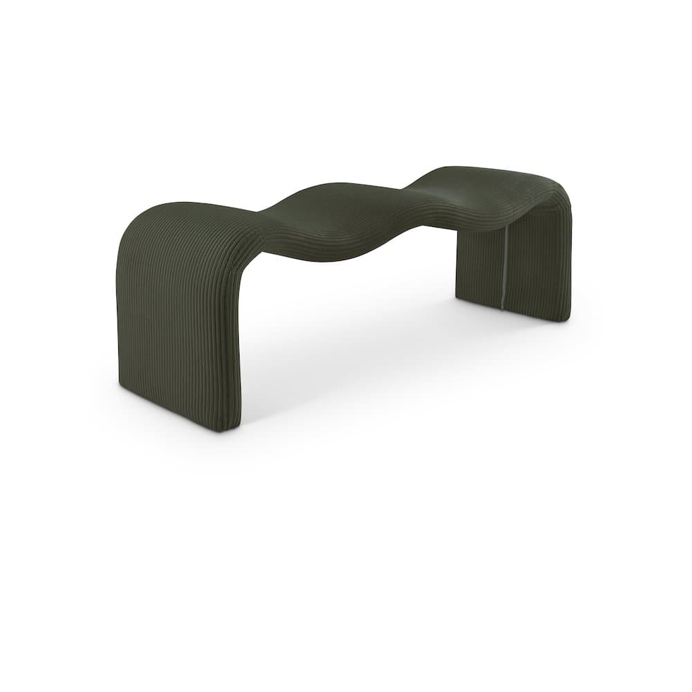 Meridian Furniture - Willow Corduroy Fabric Bench - Green