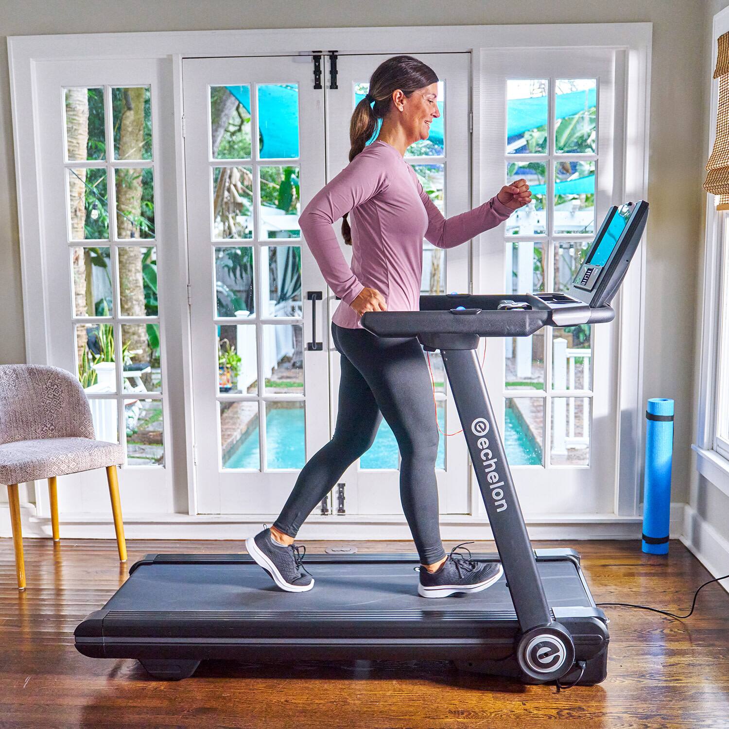 Alt View 8. Echelon - Stride-6 Auto-Fold Treadmill for Running and Walking, Compact Design - Black.