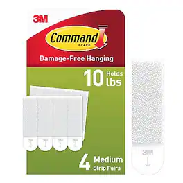 Command - Medium Hanging Strips, 10 lb., 4/Pack - White