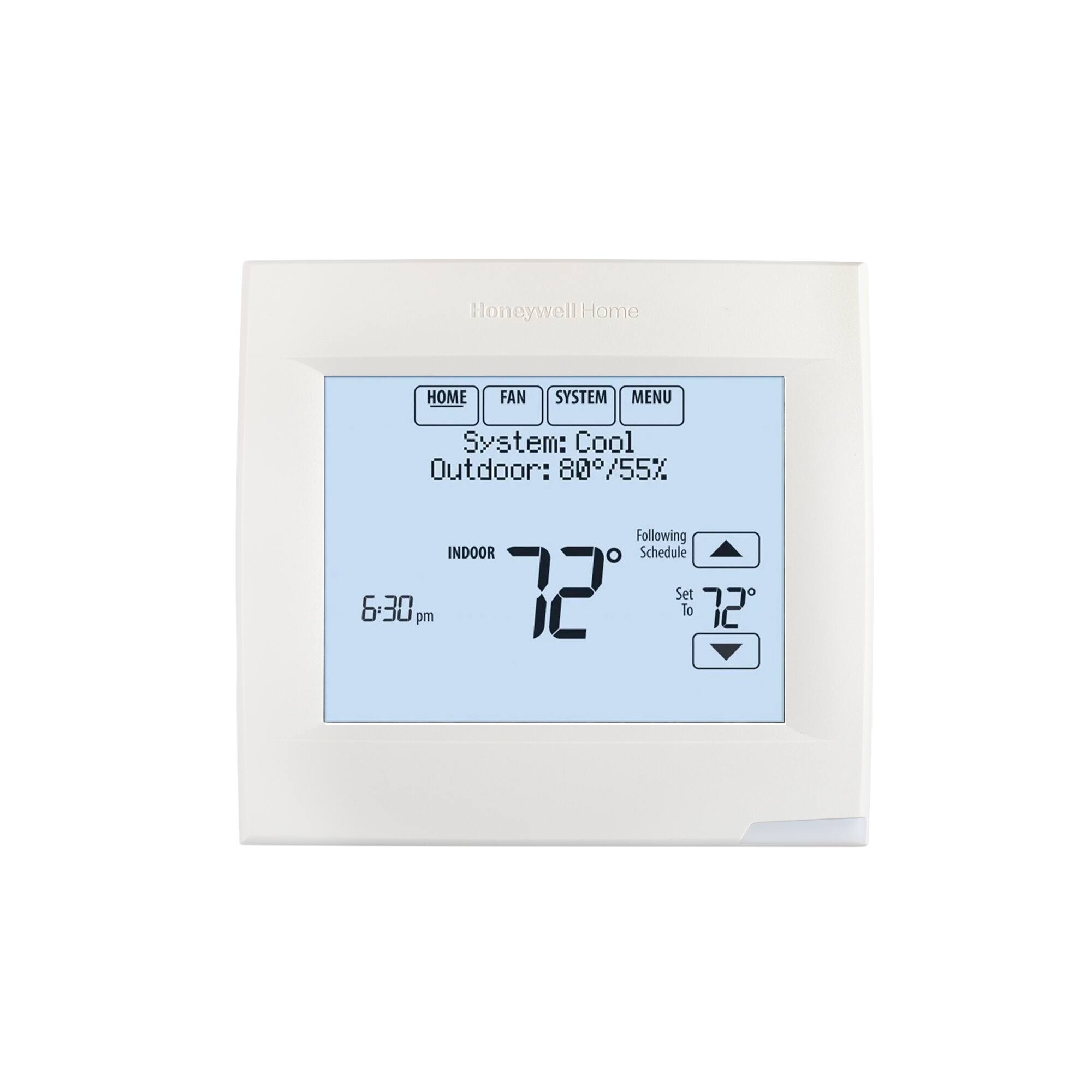 Honeywell Home

HOME FAN SYSTEM MENU

System: Cool
Outdoor: 80°/55%

Following INDOOR Schedule
6:30 pm 12 Set To 72