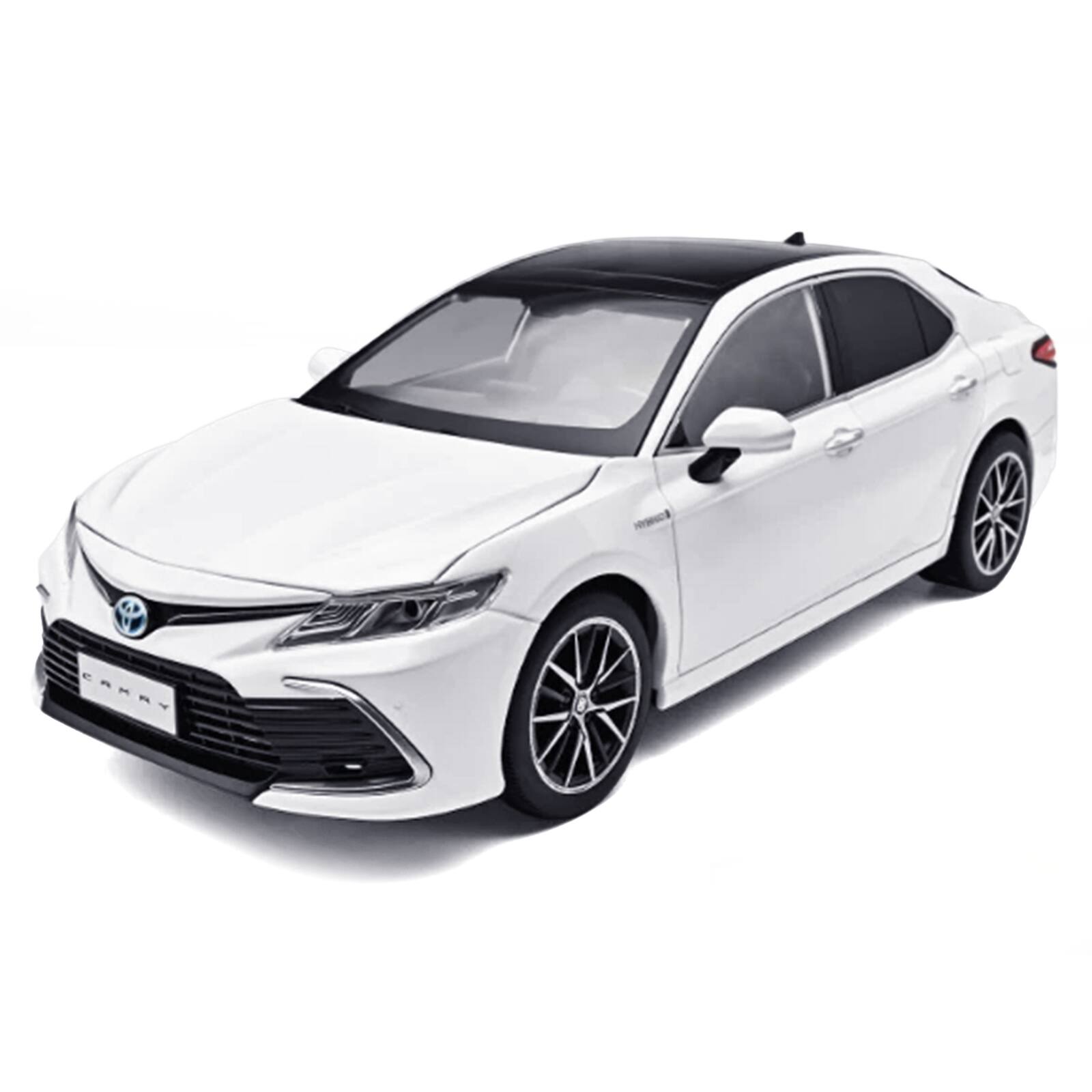 Alt View 1. Heimanba - 2023 Toyota Camry Hybrid White Metallic with Black Top 1/18 Diecast Model Car by Heimanba.