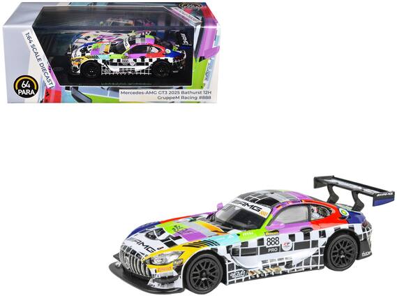 1:64 SCALE 64 DIECAST PARA SHG E DEOE Dr adides - .. - 208 ddd5 MAn Mercedes-AMG GT3 2025 Bathurst 12H GruppeM Racing #888 AMG OF D LAMG 888 ms Misuaas CA 888 CT PRO MAMO ED 2O4 LA HGMR