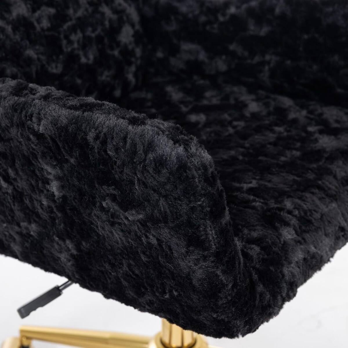 Alt View 1. HTUTWOO - Faux Fur Desk Chair - Comfortable & Adjustable Swivel Office Chair with Wheels and Armrest for Home Office,Vanity - Black.