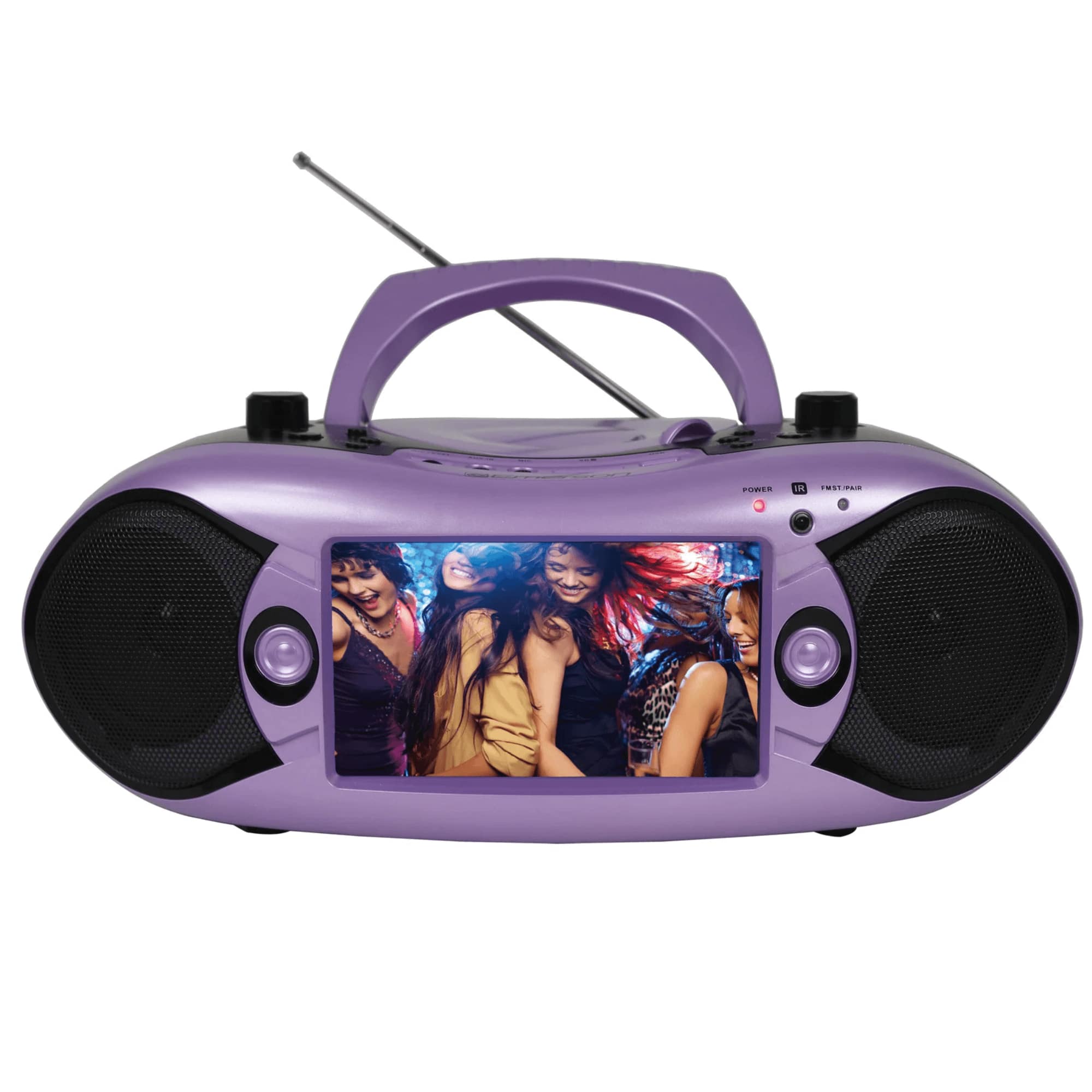 Emerson - 7" Bluetooth DVD Boombox with AMFM Radio & Digital TV - Lilac