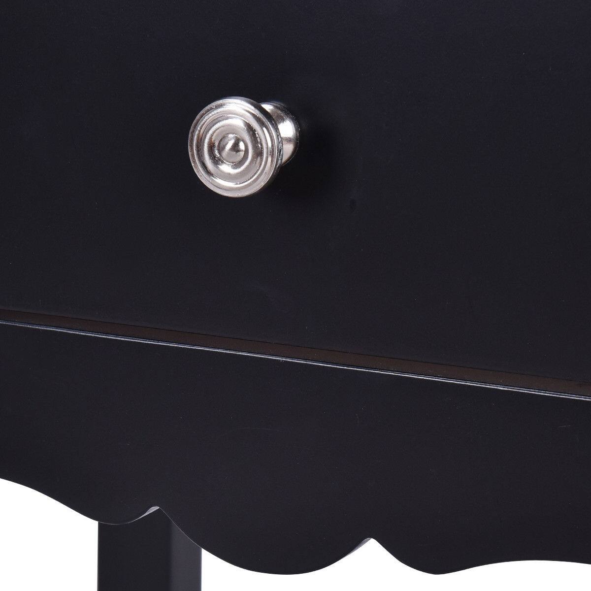 Alt View 8. Gymax - Gymax 2 PCS Side Table End Accent Table Night Stand W/ 2 Drawers Black - Black.