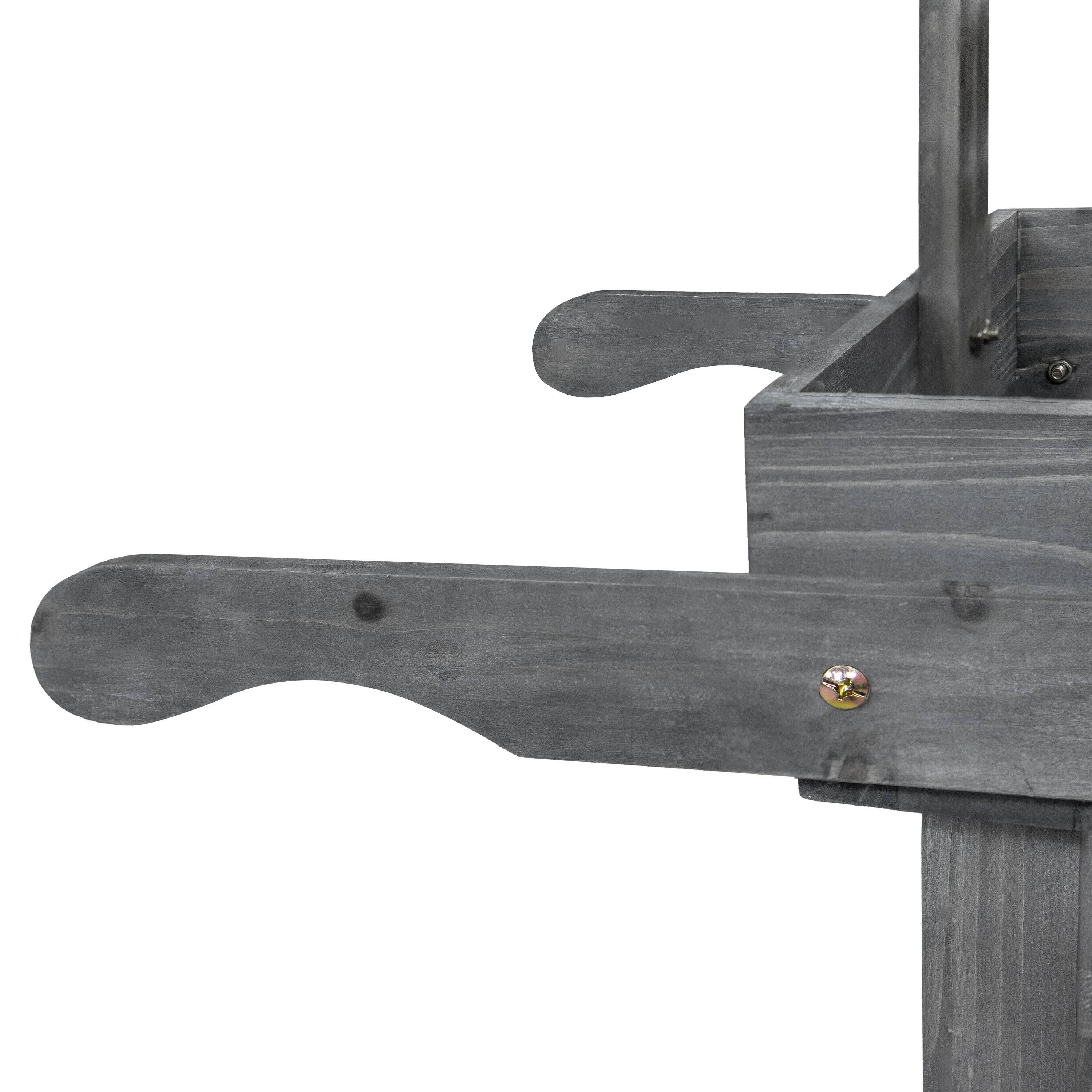 Alt View 7. Sunnydaze - Rustic, Vintage Flower Cart Display Stand with Wheels - Gray.