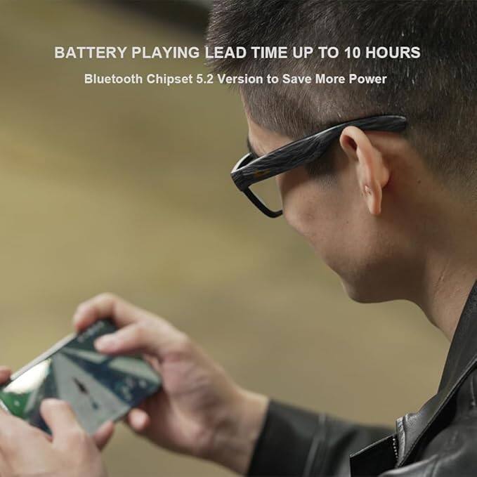 BATTERY PLAYING LEAD TIME UP TO 10 HOURS  
Bluetooth Chipset 5.2 Version to Save More Power