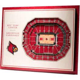 YouTheFan - Louisville Cardinals 17'' x 13'' 5-Layer StadiumViews 3D Wall Art - Brown